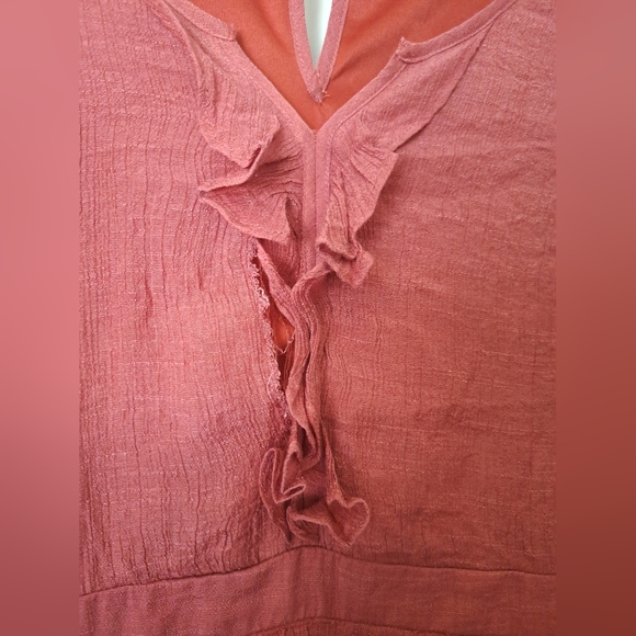 Modcloth Rust Red Ruffle Dress - Damaged - Picture 3 of 4